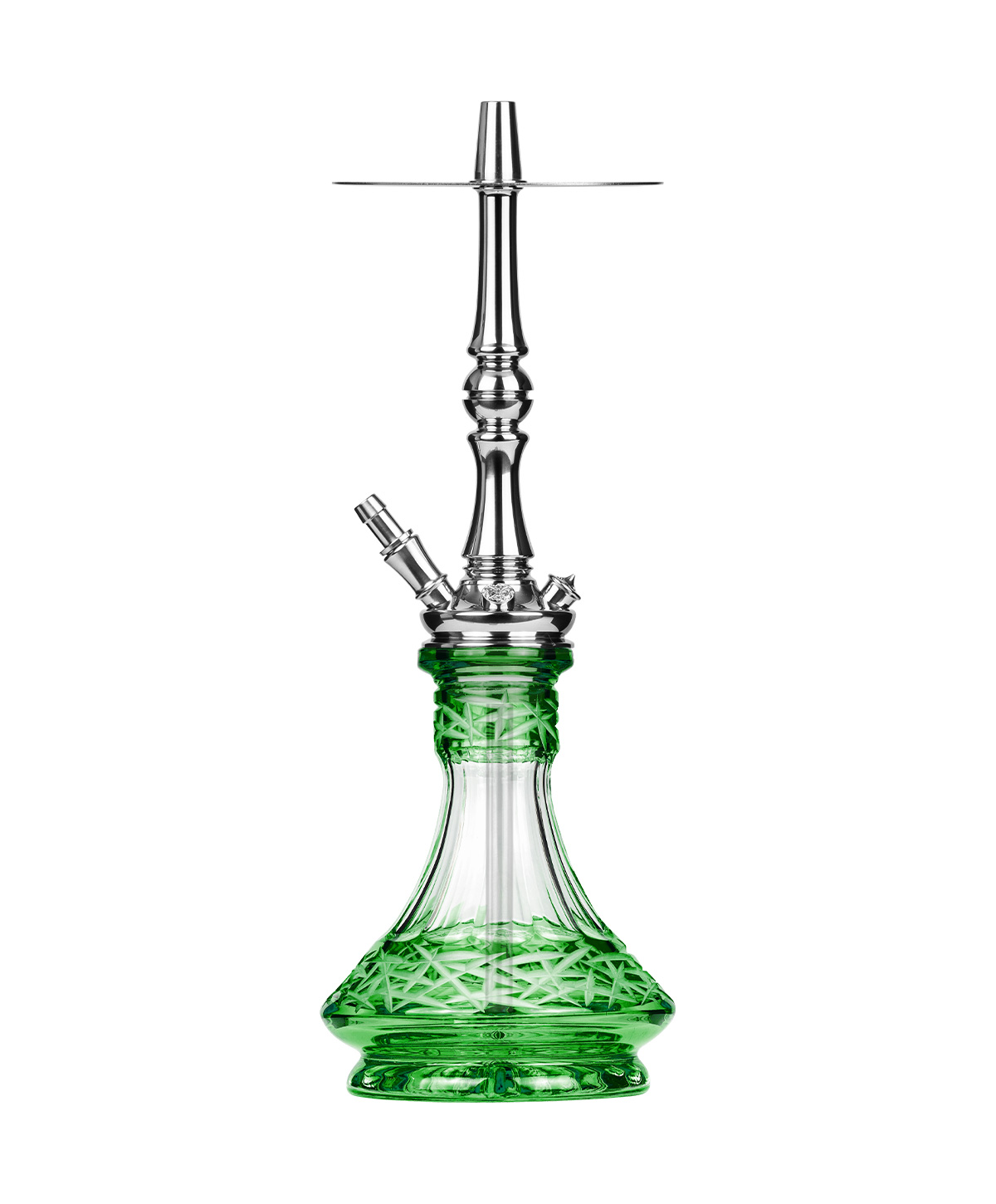 Moze Tradi M - Silver - Caesar Crystal Green Hookah Moze Tradi M - Silver - Caesar Crystal Green Hookah