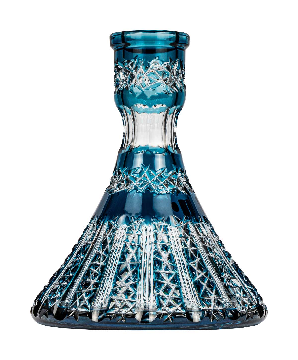 Caesar Crystal Large Cone - Vertical - Blue Hookah Glass Caesar Crystal Large Cone - Vertical - Blue Hookah Glass